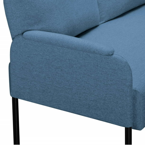 BSHTI 45.7” Cushion Back Loveseat Couch,Simple Lines Metal