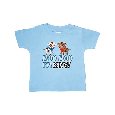 

Inktastic Moo Moo I m New with Cute Holstein Cows Gift Baby Boy or Baby Girl T-Shirt