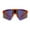 Orange - Blue Mirror, variant on Xloop Boys Child Size MTB Shield Color Mirror Rimless Plastic Sport Sunglasses [Lavender - Lavender Mirror]