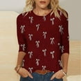 thumbnail image 4 of Gamivast Valentines Shirts for Women Plus Size 3/4 Sleeve Heart Graphic Cute Tops Holiday Crewneck Loose Fitted Tees Casual Tunic Streetwear Sweatshirts, 4 of 5