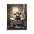thumbnail image 4 of Rustic Farmhouse Cow Canvas Print Wall Art Cow in Bathtub Pictures Animal Wall Decor Funny Cow Artwork for Bathroom Bedroom Living Room 8"x10"×4 Unframe, Perfect for Cow Lovers Farmhouse Style, 4 of 7