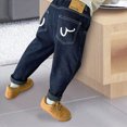 thumbnail image 6 of Cdudpw Boy's Kids Baggy Jeans Elastic Waist Pull On Denim Pants Winter Straight Wide Leg, 6 of 6