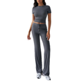 thumbnail image 2 of LYMAYTER Short Sleeve Sets for Women Summer Solid Color Shirt 2 Piece Outfits Fashion Tracksuit Sets S-XL, 2 of 9