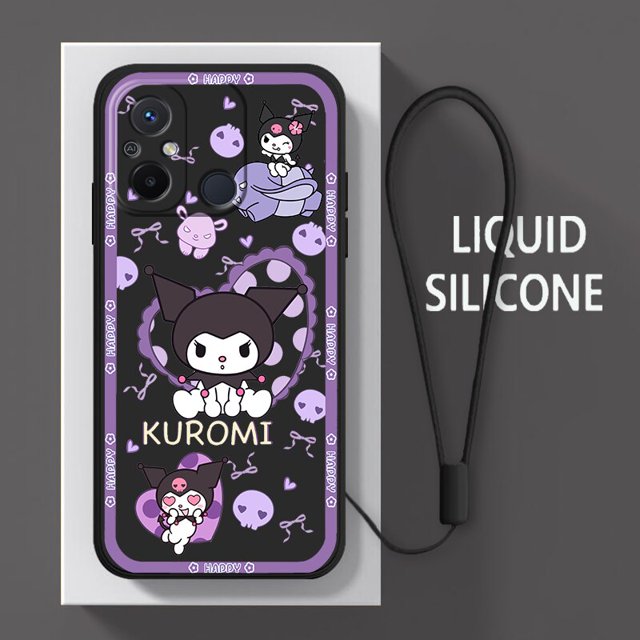 Kawaii Kuromi Anime para Xiaomi Redmi 12C 11 Prime A1 10 10X 9 9A 9T 9AT 8 8A 7 6 Pro 4G 5G funda de teléfono de cuerda líquida Coque Capa xuanjing unisex