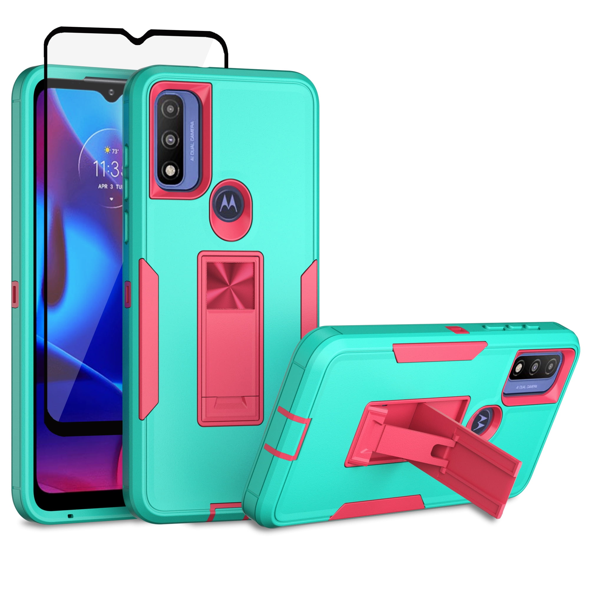 Xhy Motorola Moto G Pure Case with Screen Protector, Military Grade Case with Car Mount