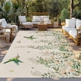thumbnail image 2 of Watercolor Floral Outdoor Rug for Patio/Deck/Porch, Non-Slip Large Area Rug 5 x 7 Ft, Spring Flowers Birds Plants Country Beige Indoor Outdoor Rugs Washable Area Rugs, Camping Rug Carpet Runner, 2 of 8