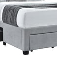 thumbnail image 2 of Fabric Upholstered Wooden Queen Size Bed with Bottom Drawers Gray - Saltoro Sherpi, 2 of 5
