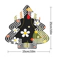 thumbnail image 3 of Whimsical Metal Hanging Christmas Tree Wind Spinner - Abstract Design with Colorful Flowers & Geometric Accents for Garden Decor, 3 of 7
