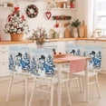 thumbnail image 2 of Christmas Snowman Chair Covers Set of 8 Xmas Tree Snowflake Elk Rabbit Wooden Chair Back Covers Stretch Removable Washable Slipcovers Protector for Dining Room Kitchen Party Decor, 2 of 5