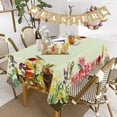 thumbnail image 2 of LUSHVIDA Easter Rectangle Tablecloth - 60 x 84 inch Spring Flower Bird and Rabbit Pattern Tablecloth, Multi-use Washable Polyester Spring Tablecloth for Party, Banquet, Dinner Decoration, Beige, 2 of 5