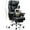Black, variant on COOLHUT Large Executive Leather Office Chair with Footrest, Ergonomic Reclining Design, High Back and Lumbar Support, Ideal for Big and Tall Users, Perfect for Home Office or Computer Desk Use, White