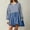 Blue, variant on Women Striped Fall Dresses Oversized Long Sleeve Pullover Top Patchwork Crewneck Sweatshirts Y2k Babydoll Dress