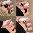 thumbnail image 1 of Anillo de diseño de nicho de moda con dibujos animados divertidos, anillo abierto que combina con todo, joyería moderna, 1 of 5