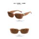 thumbnail image 2 of Gafas de sol cuadradas rectangulares, gafas de moda retro, gafas de conducción con protección UV 400 para mujer y Helbres-jelly Brownxq-sg1140, 2 of 5