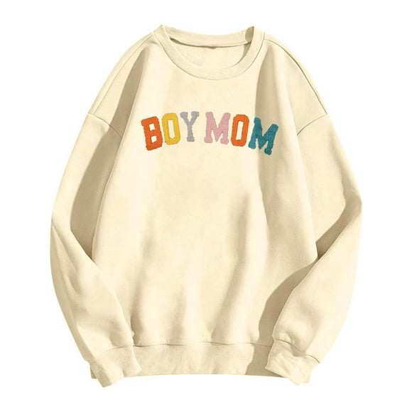 Boy Mom Sweatshirt Women Mama Sweatshirt Mom Life Pullover For Mom Hoodie Mom Mode Crew Neck Pullover Knit Jacket Women Dressy 2xl Sweaters Women Contrast Jacket Women Funnel Neck Sweatshirts for
