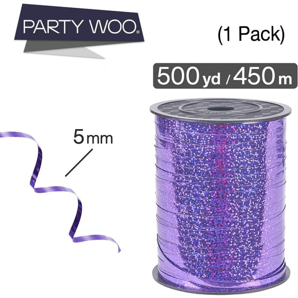 PartyWoo Purple Ribbon, 500 Yard Curling Ribbon for Crafts, Iridescent  Crimped Ribbon, Shiny Metallic Ribbon for Gift Wrapping, Ribbon for  Balloons