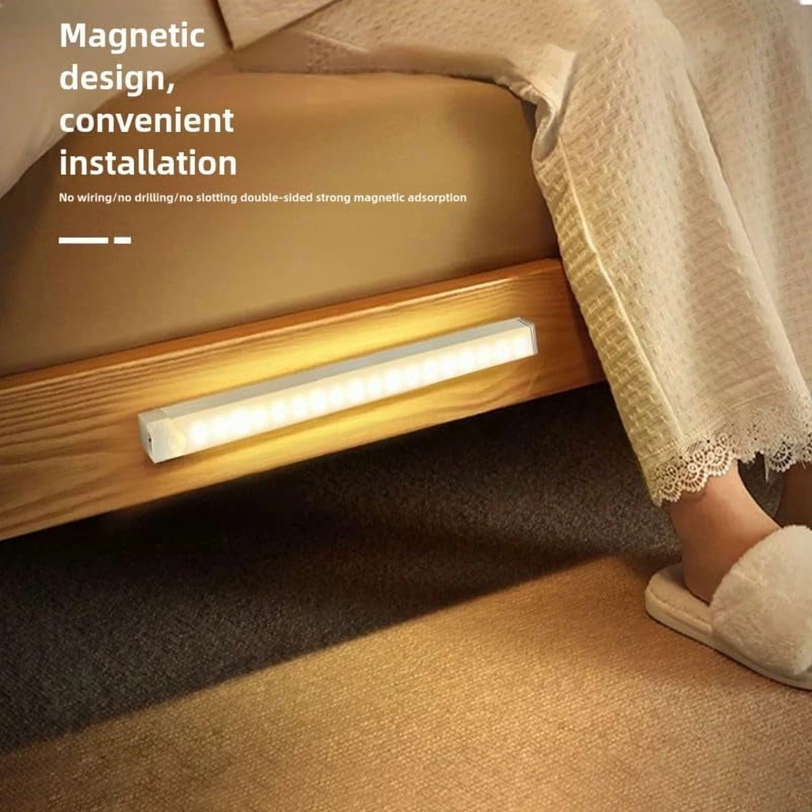 Punch-Free Smart Sensor Magnetic Rechargeable LED Lights,1/3/5pcs 7.87in Wireless USB Closet Lights with Infrared Motion Sensing & Always-On Mode,Warm White & Cool White,for Stairs,Wardrobe,Cabinet