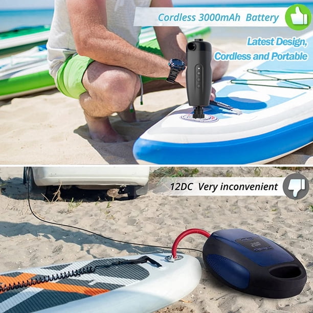 Pompe Sans Fil Pour Kayak Et Radeau – 100 L/min, Pression 25 Psi, Batterie 8000 MAh, Arrêt Auto, écran LCD, 6 Buses, Sac De Transport