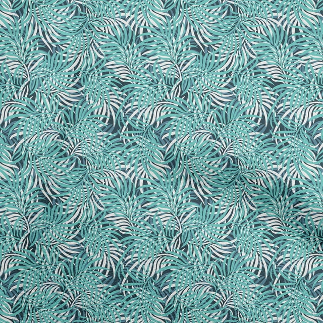 oneOone Velvet Turquoise Green Fabric Leaves Sewing Craft Projects Fabric Prints By Yard 58 Inch Wide