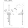 thumbnail image 2 of Kingston Brass KS1498WLL Wilshire Vessel Sink Faucet, Brushed Nickel, 2 of 3