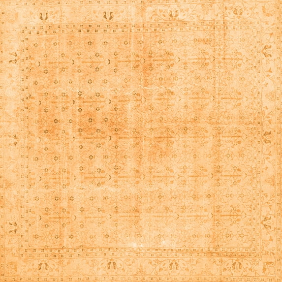 Ahgly Company Indoor Square Persian Orange Traditional Area Rugs, 4' Square