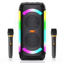 FanFun Bluetooth Speaker, Outdoor Speaker with 2 wireless Microphones, 40W Powerful Sound Deep Bass Portable Party Speaker with DJ Lights, T30-T