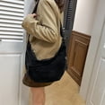 thumbnail image 6 of HUISZJ Faux Suede Crossbody Bag, Retro Dumpling Bag, Large Capacity Crossbody Bag for Women Work Travel Commute (Black), 6 of 10