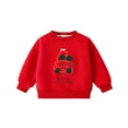 thumbnail image 2 of Sudadera sin capucha para niños, ropa deportiva de manga larga con estampado de letras, informal, gruesa, cálida, con cuello redondo, ropa deportiva para niños, top de algodón para niños, 2 of 6