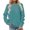 Blue, variant on TOUMENY Fall Winter Sweaters for Women Casual Loose Long Sleeve Crewneck Pullover Comfy Oversized Tunic Tops Solid Knit Blouse Army Green L