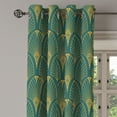 thumbnail image 3 of Ambesonne Grommet Curtain, , 50"x63", Dark Mustard and Dark Teal, 3 of 5