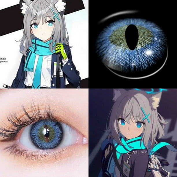 AMARA-lentes de contacto para ojos de gato, lentes de contacto de Color azul, maquillaje anual, belleza de Halloween, lentillas amarillas