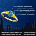 thumbnail image 2 of Gem Stone King 10K Yellow Gold London Blue Topaz and Yellow Sapphire Engagement Ring for Women | 1.32 Cttw | Oval 7X5MM | Gemstone November Birthstone | Size 6, 2 of 6