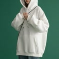 thumbnail image 4 of Tops for Women Women's Solid Color Sweatshirt Womens Daily Long Casual Down For Womens Pocket Hooded Sweatshirts Pullover Sleeve Button V Drawstring Hoodies Neck Women's Hoodies Sweatshirts, 4 of 7