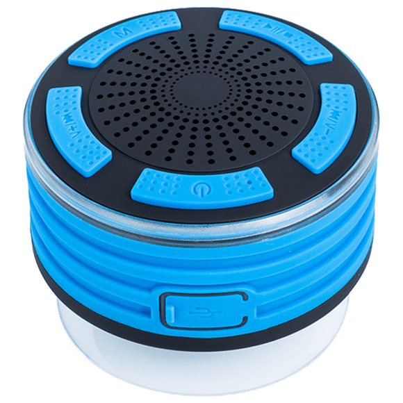 Bluetooth Portable Waterproof Shower Radio HB Illumination Shockproof, Dustproof Wireless Shower Radio with Suction Cup Blue