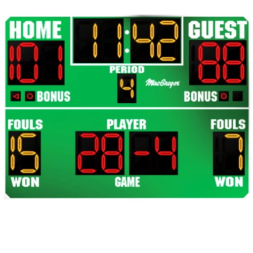 Indoor Basketball Scoreboard 8' x 5'