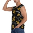 thumbnail image 3 of Easygdp Hohey Bee Golden Embroidery Men's Breathable Tank Tops Sleeveless Sporty T Shirts for Basketball, Mountaineering, Bodybuilding -Large, 3 of 8