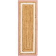 thumbnail image 2 of 2x7 Ft Pink and White & Natural Jute Area Rug, Hand-Woven, Reversible, Farmhouse Boho Style, Durable & Pet-Friendly Rug for Living Room, Dining Room, and Bedroom, 2 of 5