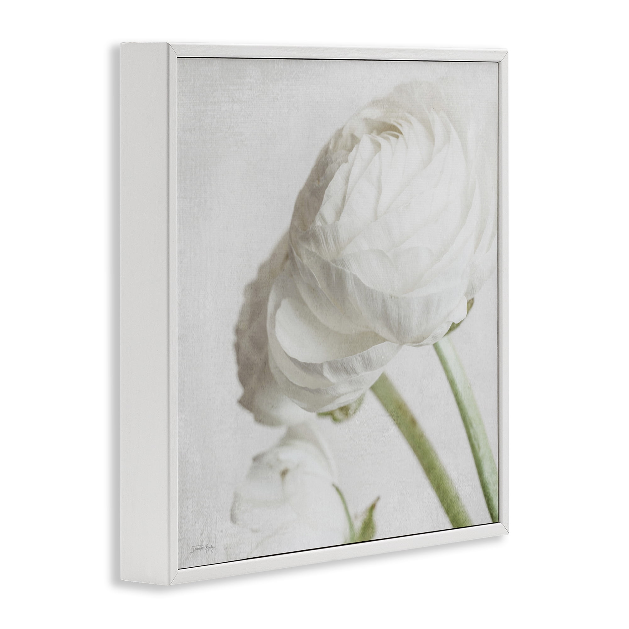 Stupell Industries Charming White Peony Botanical & Floral Painting White Framed Art Print Wall Art, 17 x 17