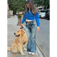 thumbnail image 5 of High-Waisted Flared Jeans, Apple Green Washed Jeans, Vintage Style. (US, Alpha, Small, Regular, Regular, Apple Green), 5 of 5