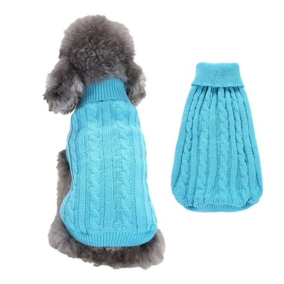 STGRGFHY Small Dog Sweaters Knitted Pet Cat Warm Dog Sweatshirt Winter Clothes Kitten Puppy Sweater,small dog sweaters for boys,Classic Straw-Rope Pro Pet Dog Sweater Apparel (Sky Blue,XL)