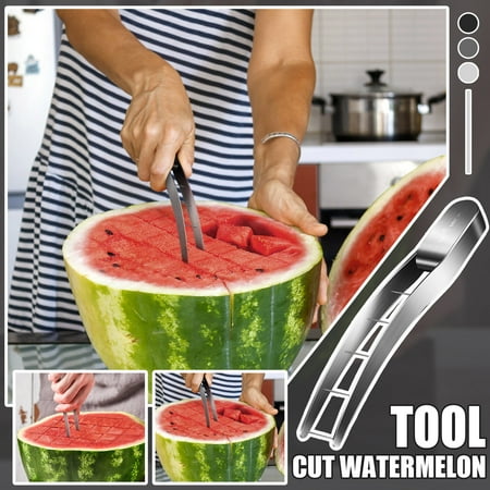 

Cuhas Watermelon Cutter Melon Cutter Made Of Stainless Steel Ergonomic Watermelon Block Cutter Quick Safe Watermelon Cutting