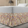 thumbnail image 1 of Dessert Bed Skirt, Colorful Ice Creams Pattern and Striped Cones Motifs Yum Writing in Clouds Shapes, Elastic Bedskirt Dust Ruffle Wrap Around for Bedding Decor, 4 Sizes, Multicolor, by Ambesonne, 1 of 2