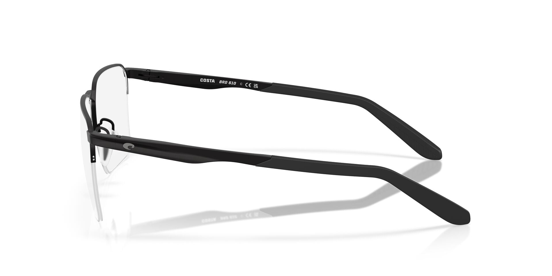 Costa Del Mar Unisex Size 57 BRD 610 Optical Eyeglasses, Matte Black/Demo Lens
