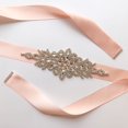 thumbnail image 4 of Women's belt Crystal Wedding Belts Satin Rhinestone Wedding Dress Belt Wedding Accessories Bridal Ribbon Sash Belt Snow bud color, 4 of 7