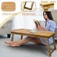 thumbnail image 6 of 2-Packed Bamboo Coffee Tables Japanese Floor Table Low Coffee Table for Sitting on The Floor Foldable Adjustable Height Portable Picnic Small Floor Tables Japanese Tea Table for Living Room, 6 of 8