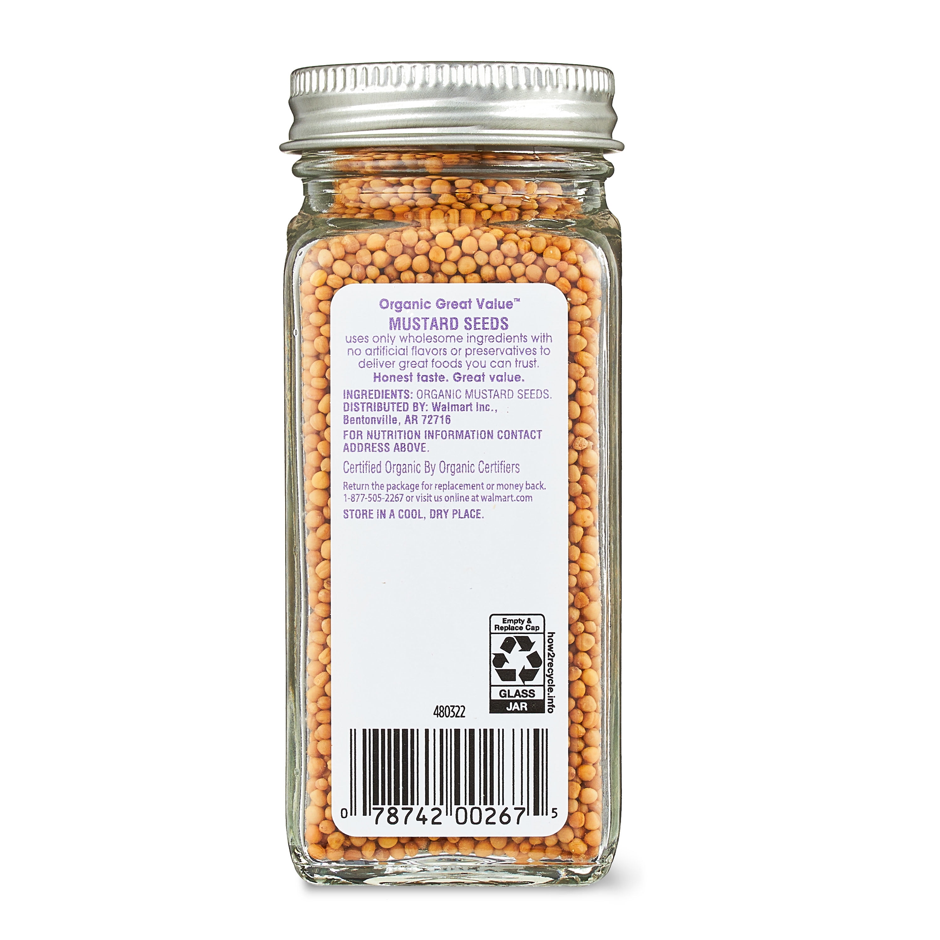 (3 pack) Great Value Organic Whole Mustard Seed, 2.5 oz