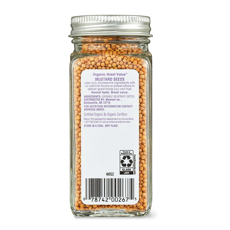 Great Value Organic Whole Mustard Seeds 2.5 oz for Cooking