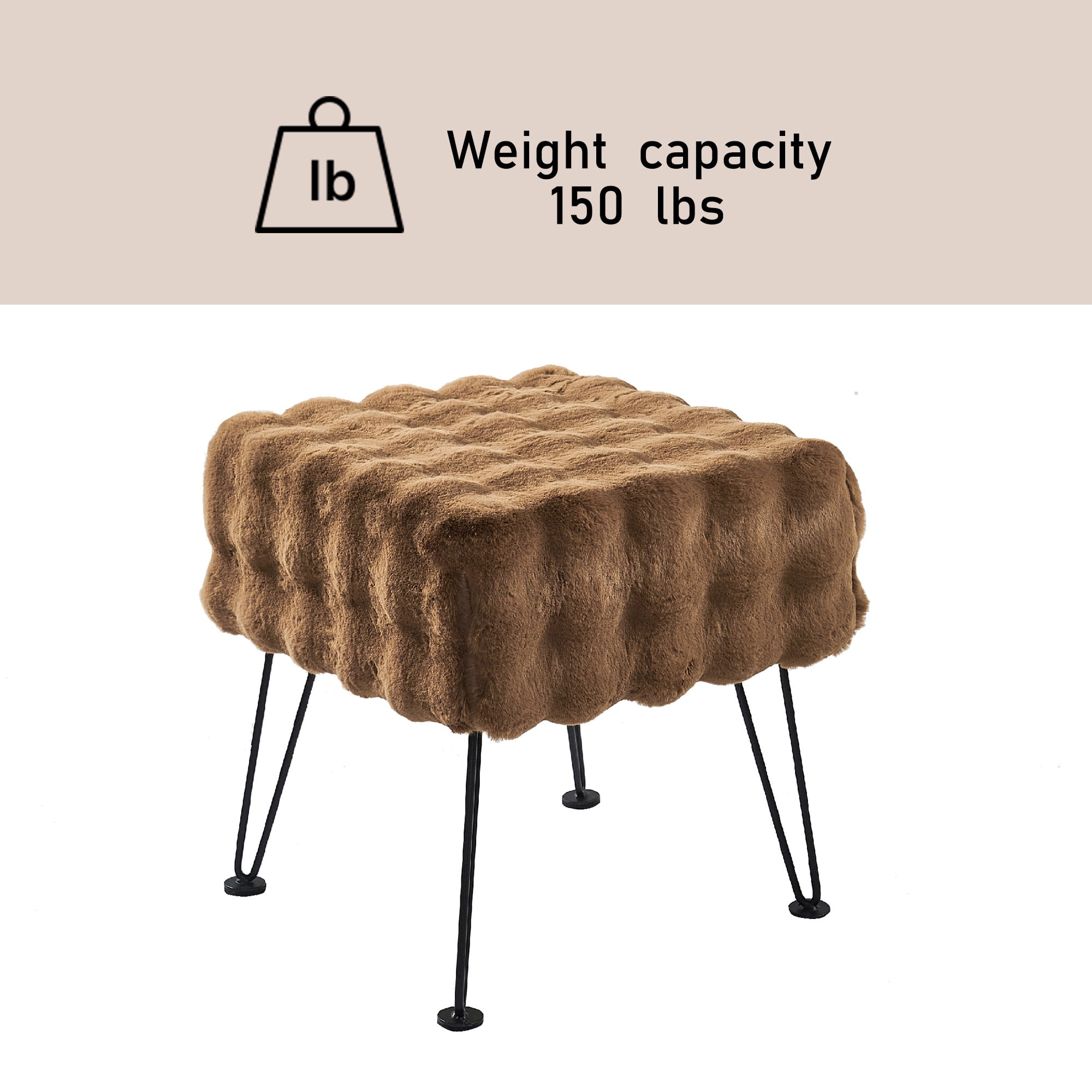 Home Soft Things Bubble Textured Stool Ottoman - Taupe - 17'' x 17'' x 17''
