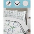 thumbnail image 3 of Quilts Queen Size Bedding Set, Sage Green Coastal Reversible Summer Quilt 3 Pieces, Starfish Nautical Ocean Sea Wooden Lightweight Bedspreads Coverlets with 2 Pillow Shams for All Seasons, 3 of 5