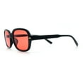thumbnail image 6 of Retro Hustler Oval Rectangular Plastic Mid Horn Rim Vintage Vibe Sunglasses Black - Red, 6 of 8